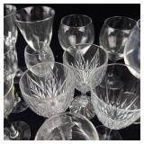 Assorted Crystal Stemware Set - Glasses & Goblets With Etched Cut Designs