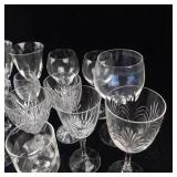 Assorted Crystal Stemware Set - Glasses & Goblets With Etched Cut Designs