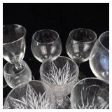 Assorted Crystal Stemware Set - Glasses & Goblets With Etched Cut Designs
