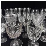 Assorted Crystal Stemware Set - Glasses & Goblets With Etched Cut Designs
