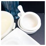 Mikasa Petite Points Glassware Lot - Blue Vase, Bowls & Glasses