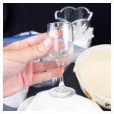 Mikasa Petite Points Glassware Lot - Blue Vase, Bowls & Glasses