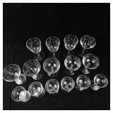Crystal Champagne Coupe Glasses with Engraved Leaf Pattern - Assorted Set