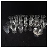 Large Assortment of Clear Glass Stemware