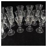 Large Assortment of Clear Glass Stemware