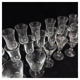 Large Assortment of Clear Glass Stemware