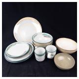 Noritake Stoneware New West Pattern Dinner Plates & Bowls - Made in Japan