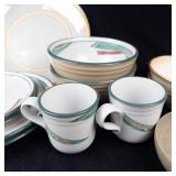 Noritake Stoneware New West Pattern Dinner Plates & Bowls - Made in Japan