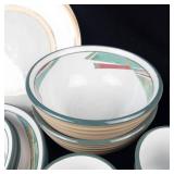 Noritake Stoneware New West Pattern Dinner Plates & Bowls - Made in Japan