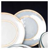 Noritake Stoneware New West Pattern Dinner Plates & Bowls - Made in Japan