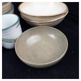 Noritake Stoneware New West Pattern Dinner Plates & Bowls - Made in Japan