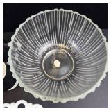Godinger Crystal Bowl, Milk Glass Bowl & 8 Porcelain Espresso Cups (Lot of 3)