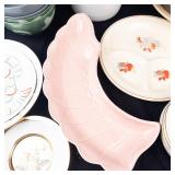 Assorted Glassware Bowls & Plates - Vintage Floral & Car Motif Patterns