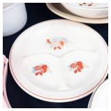 Assorted Glassware Bowls & Plates - Vintage Floral & Car Motif Patterns