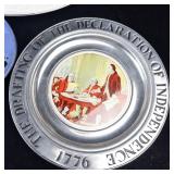 Assorted Ceramic Plates & Platters - Norman Rockwell The Ship Builder & Floral Motifs
