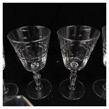 8 Etched Crystal Stemmed Glasses with Bowls & Sake Cups - Glassware Set