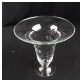 Princess House Floral Etched Crystal Vase - Tall Clear Hurricane-Style