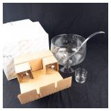 Princess House 14-Pc Crystal Punch Bowl Set With Pedestal & 12 Cups