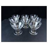 Princess House Etched Glass Footed Martini or Dessert Glasses (Lot of 8)