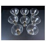 Princess House Etched Glass Footed Martini or Dessert Glasses (Lot of 8)
