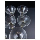Princess House Etched Glass Footed Martini or Dessert Glasses (Lot of 8)