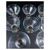 Princess House Etched Glass Footed Martini or Dessert Glasses (Lot of 8)