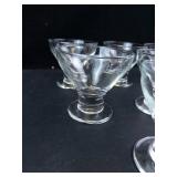 Princess House Etched Glass Footed Martini or Dessert Glasses (Lot of 8)