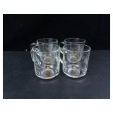 Princess House Heritage Etched Glass Mugs (Lot of 4)