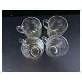 Princess House Heritage Etched Glass Mugs (Lot of 4)