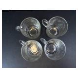 Princess House Heritage Etched Glass Mugs (Lot of 4)