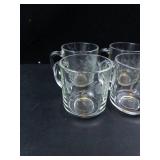 Princess House Heritage Etched Glass Mugs (Lot of 4)