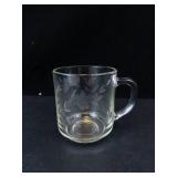 Princess House Heritage Etched Glass Mugs (Lot of 4)