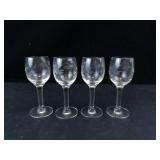 Princess House Heritage Etched Crystal Wine Glasses (Lot of 4)