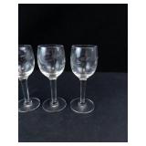 Princess House Heritage Etched Crystal Wine Glasses (Lot of 4)