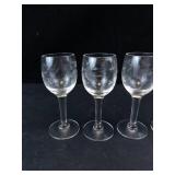Princess House Heritage Etched Crystal Wine Glasses (Lot of 4)