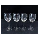 Princess House Heritage Etched Crystal Wine Glasses (Lot of 4)