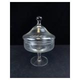 Princess House Heritage Pattern Crystal Compote Dish with Lid