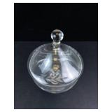 Princess House Heritage Pattern Crystal Compote Dish with Lid