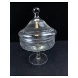Princess House Heritage Pattern Crystal Compote Dish with Lid