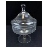 Princess House Heritage Pattern Crystal Compote Dish with Lid