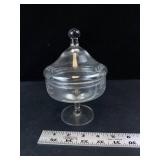 Princess House Heritage Pattern Crystal Compote Dish with Lid