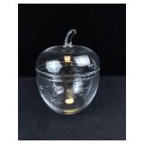 Vintage Princess House Heritage Crystal Apple-Shaped Candy Dish with Lid