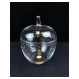 Vintage Princess House Heritage Crystal Apple-Shaped Candy Dish with Lid
