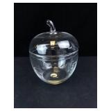 Vintage Princess House Heritage Crystal Apple-Shaped Candy Dish with Lid