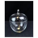Vintage Princess House Heritage Crystal Apple-Shaped Candy Dish with Lid