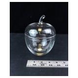 Vintage Princess House Heritage Crystal Apple-Shaped Candy Dish with Lid