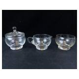 Princess House Heritage Pattern Crystal Creamer & Sugar Bowl Set (Lot of 3)