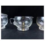 Princess House Heritage Pattern Crystal Creamer & Sugar Bowl Set (Lot of 3)