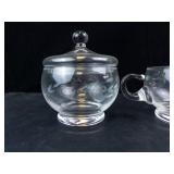Princess House Heritage Pattern Crystal Creamer & Sugar Bowl Set (Lot of 3)