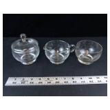 Princess House Heritage Pattern Crystal Creamer & Sugar Bowl Set (Lot of 3)